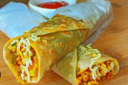 DOUBLE PANEER BHURJI ROLL (OLIVE OIL)
